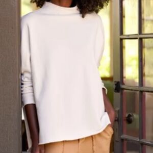 Frank & Eileen Black Effie Long-Sleeve Funnel Neck Capelet Pullover